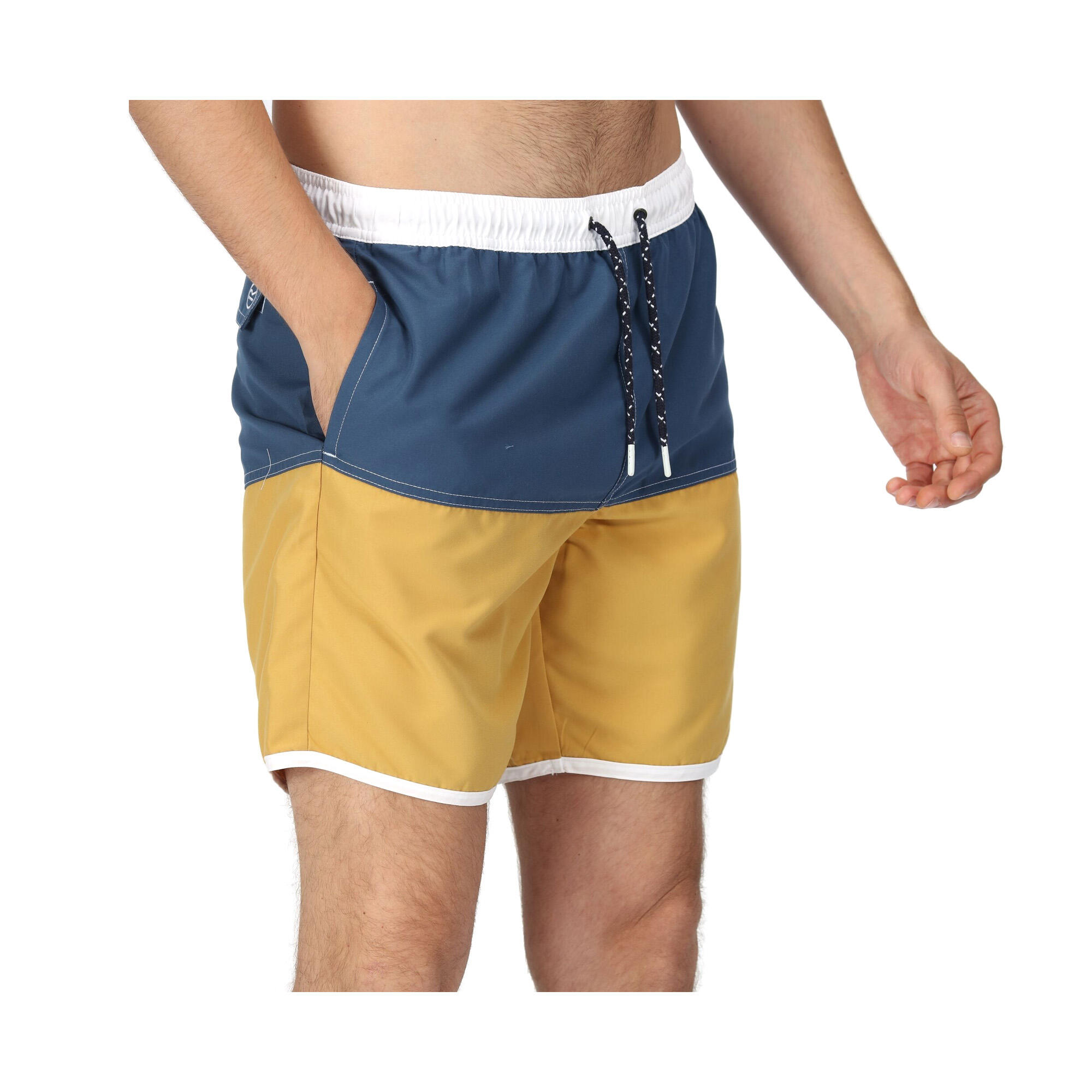 Mens Benicio Swim Shorts (Dark Denim/Gold Straw) 4/5