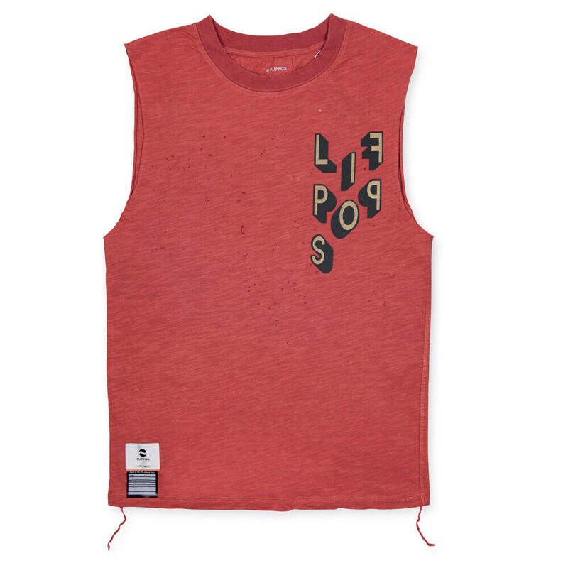 SAVAGE TANK TEE Men Sleeveless Running T-shirt - Another Brick In The Wall (Red)