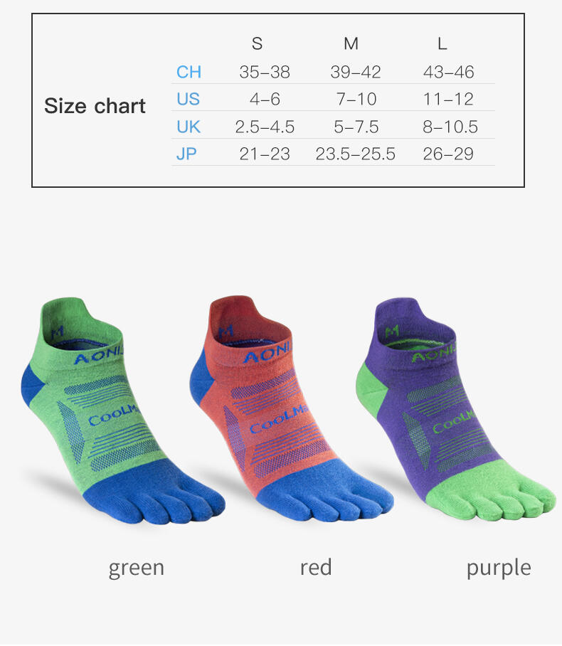E4837 Sports Toe Socks (3 pairs set) - Mixed color
