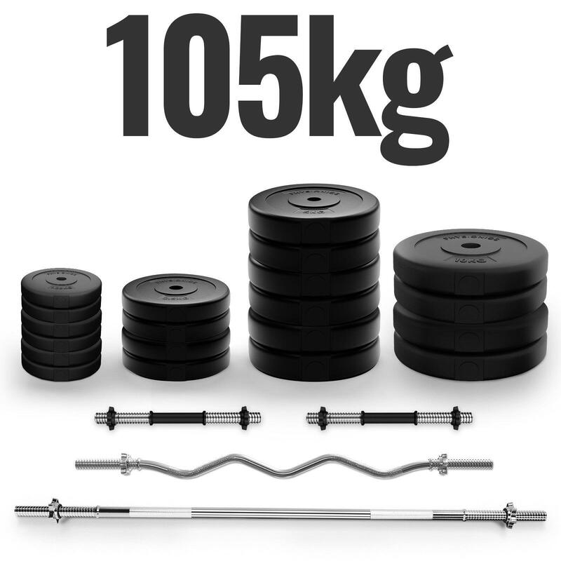 Physionics Barres d'haltères avec poids 105 kg