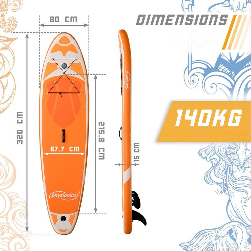 Physionics Sup Board 320cm Ensemble Complet Sports Nautiques