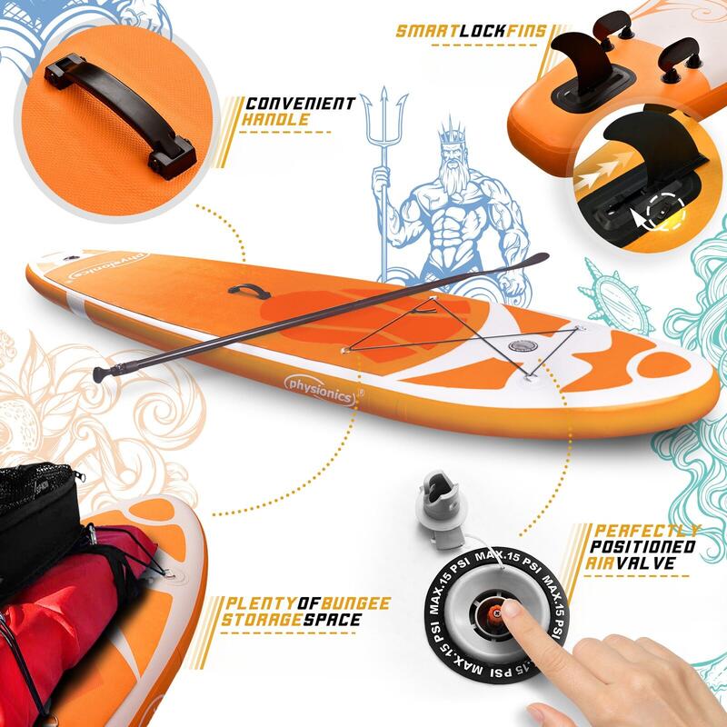 Physionics Opblaasbaar Sup Board 366 cm Complete Set Watersport