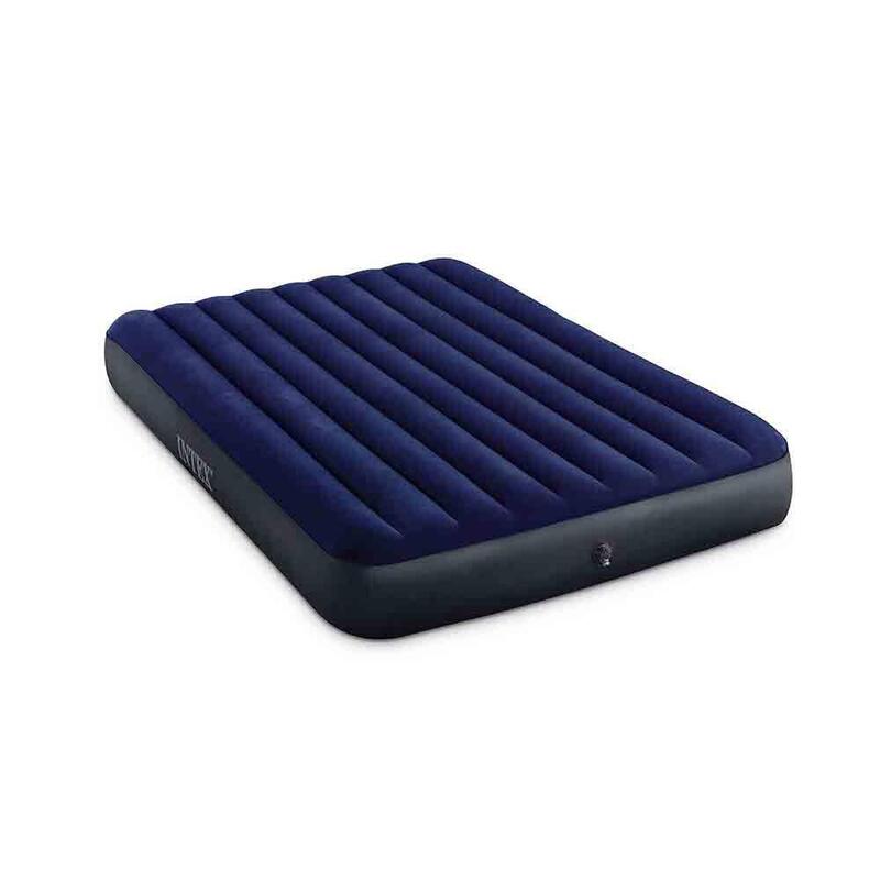 Queen Dura-Beam Inflatable Camping Mattress Classic Downy Airbed - Dark blue