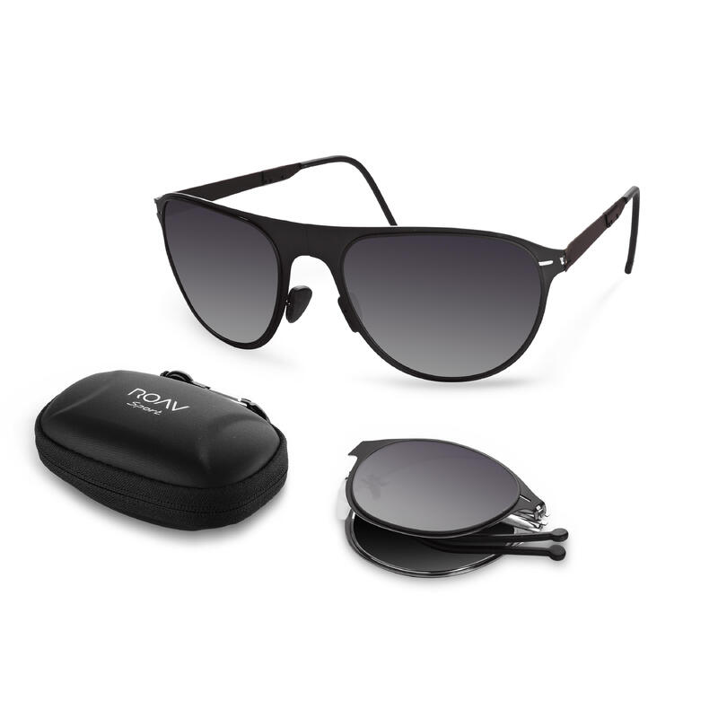 Magnum Z004 Adult Unisex Folding Sunglasses - Matte Black / Grey Gradient