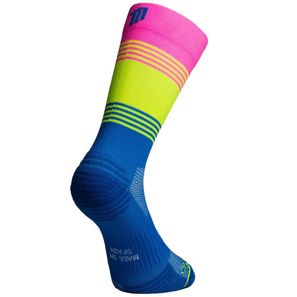 Fartlek Pink Running Socks - Pink, Yellow, Blue