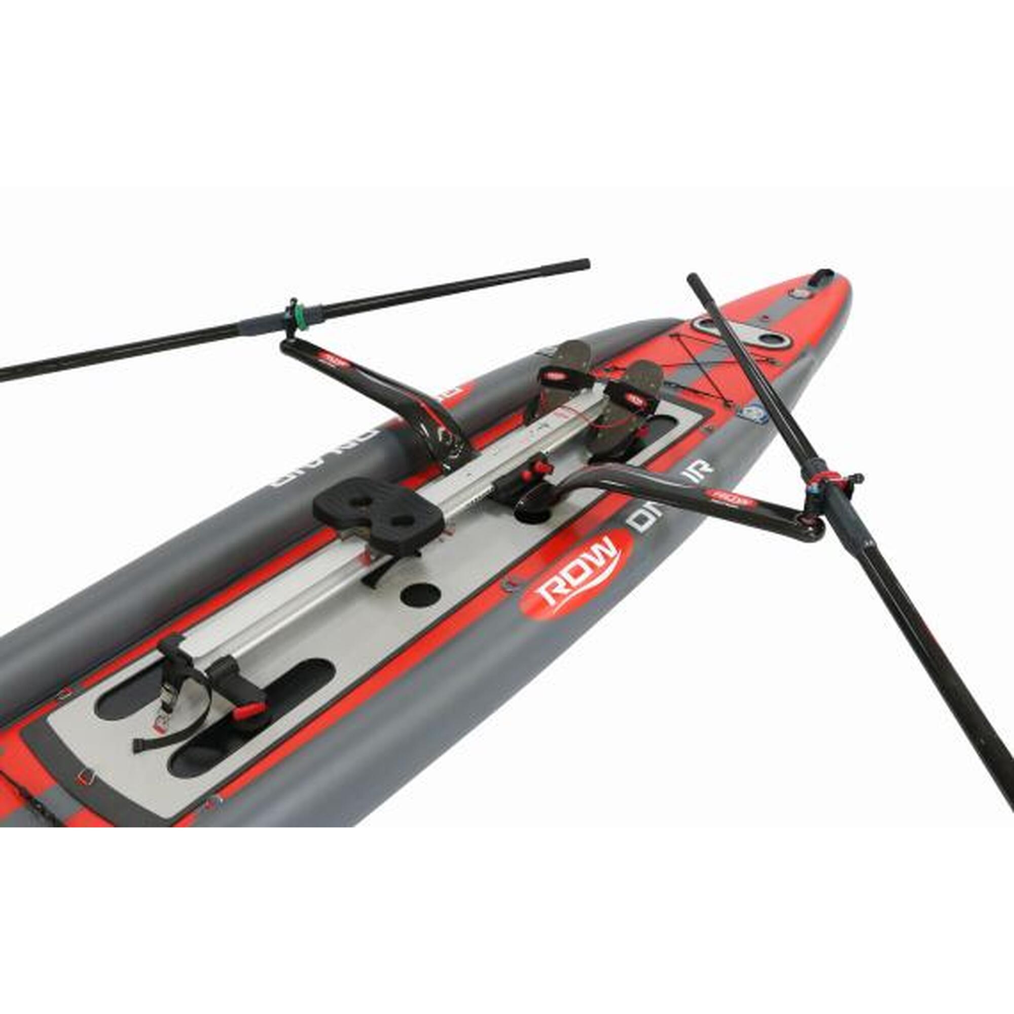 RowMotion 碳纖維流動平板賽艇滑動架 (Y型Medium) + 一對可分拆碳纖維划槳 - 黑色