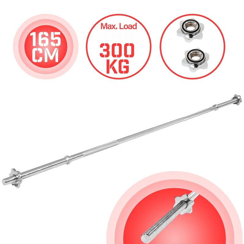 Barbell Physionics 165 cm 30 mm cromat