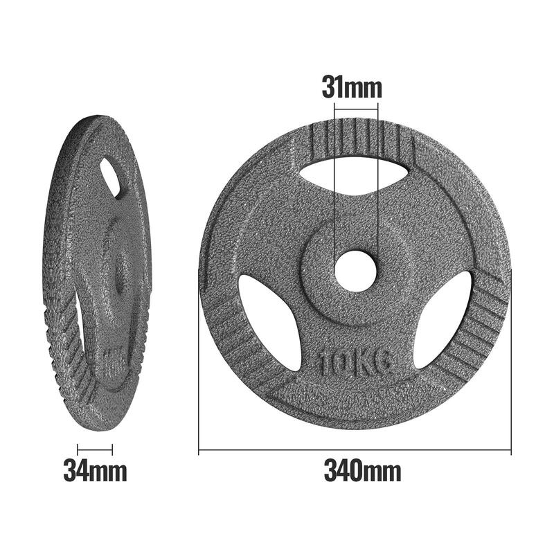 Set de placi de greutate din fonta, 6x10 KG, 30/31 mm PHYSIONICS