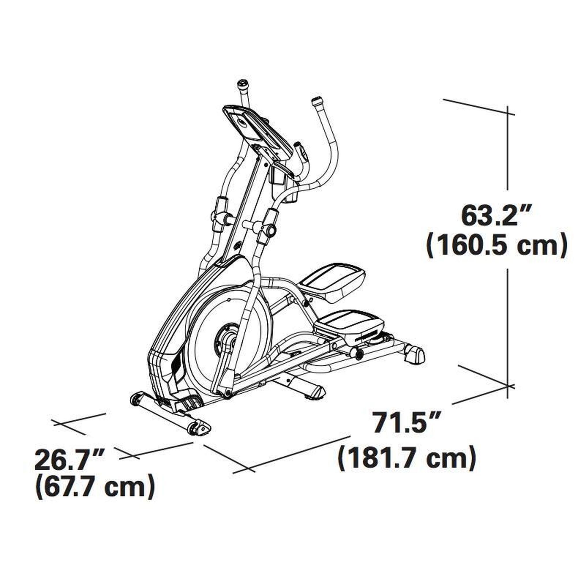 E626 Crosstrainer elliptical met elektrische hellingshoek tot 11 graden