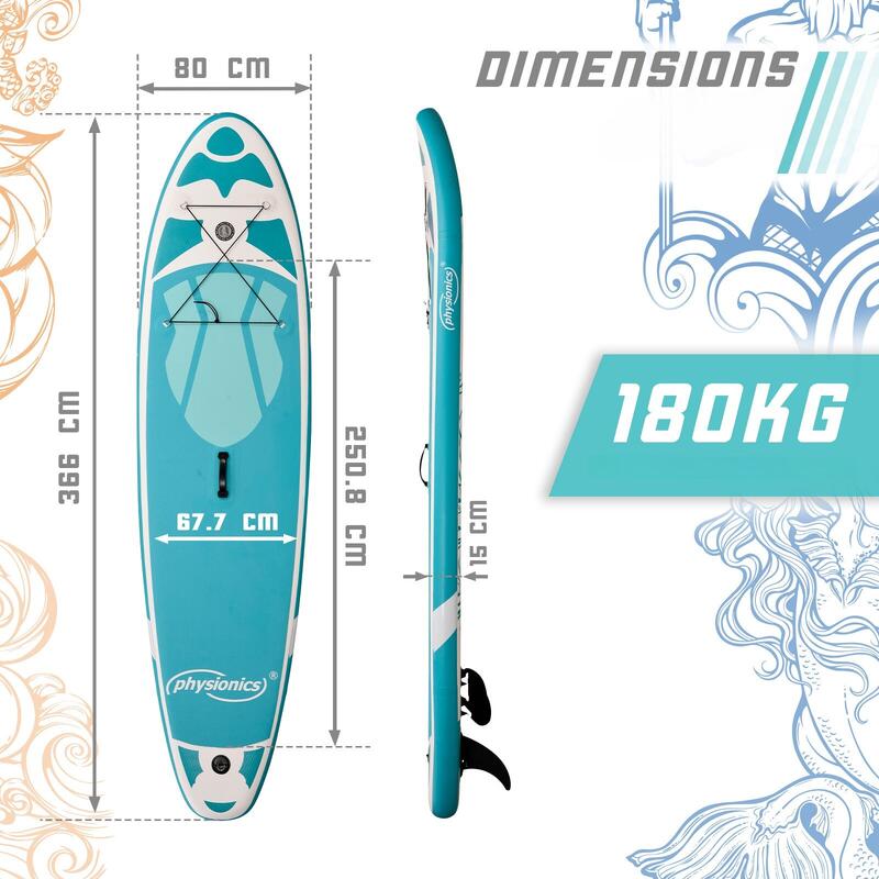 Physionics Opblaasbaar Sup Board 366 cm Complete Set Watersport