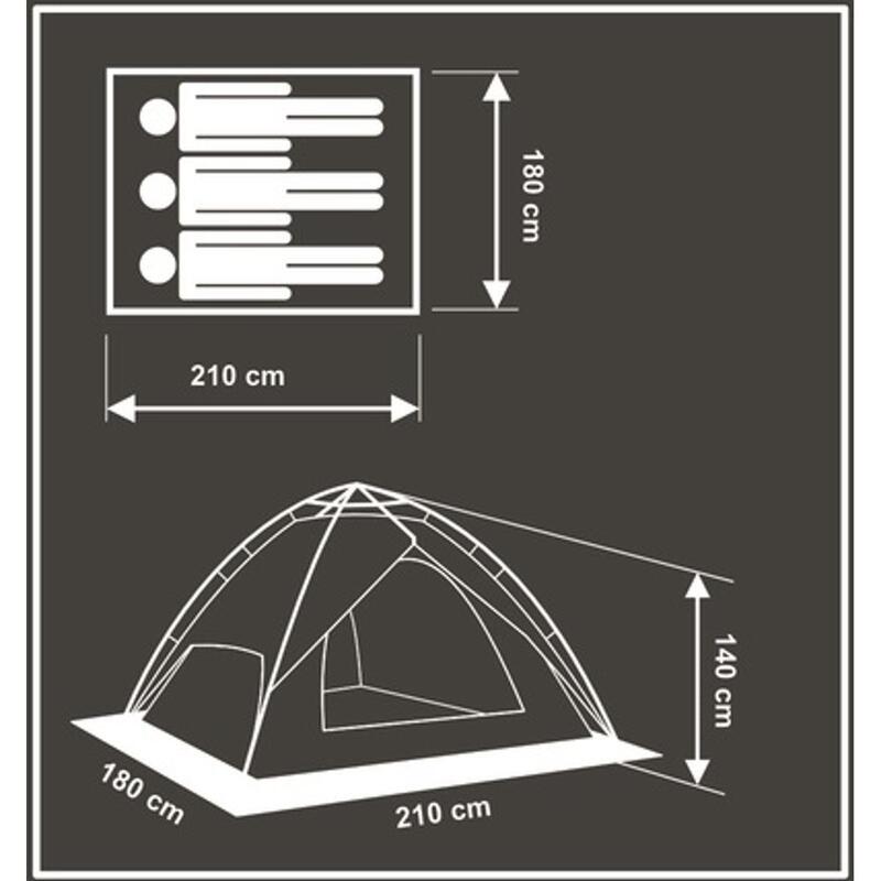 Namiot turystyczny 3 osobowy Enero Camp Holiday 210x180x140cm