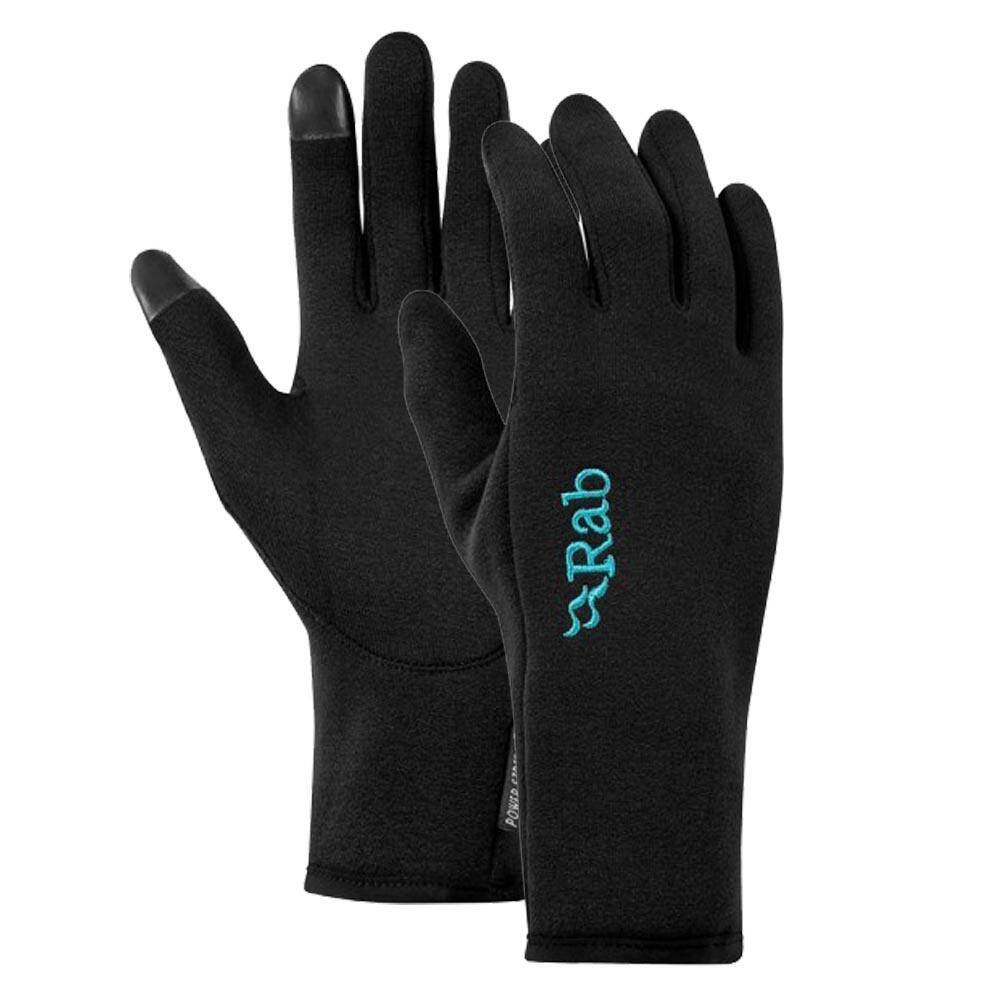Rab Womens Power Stretch Contact Fleece Gloves Black -  1