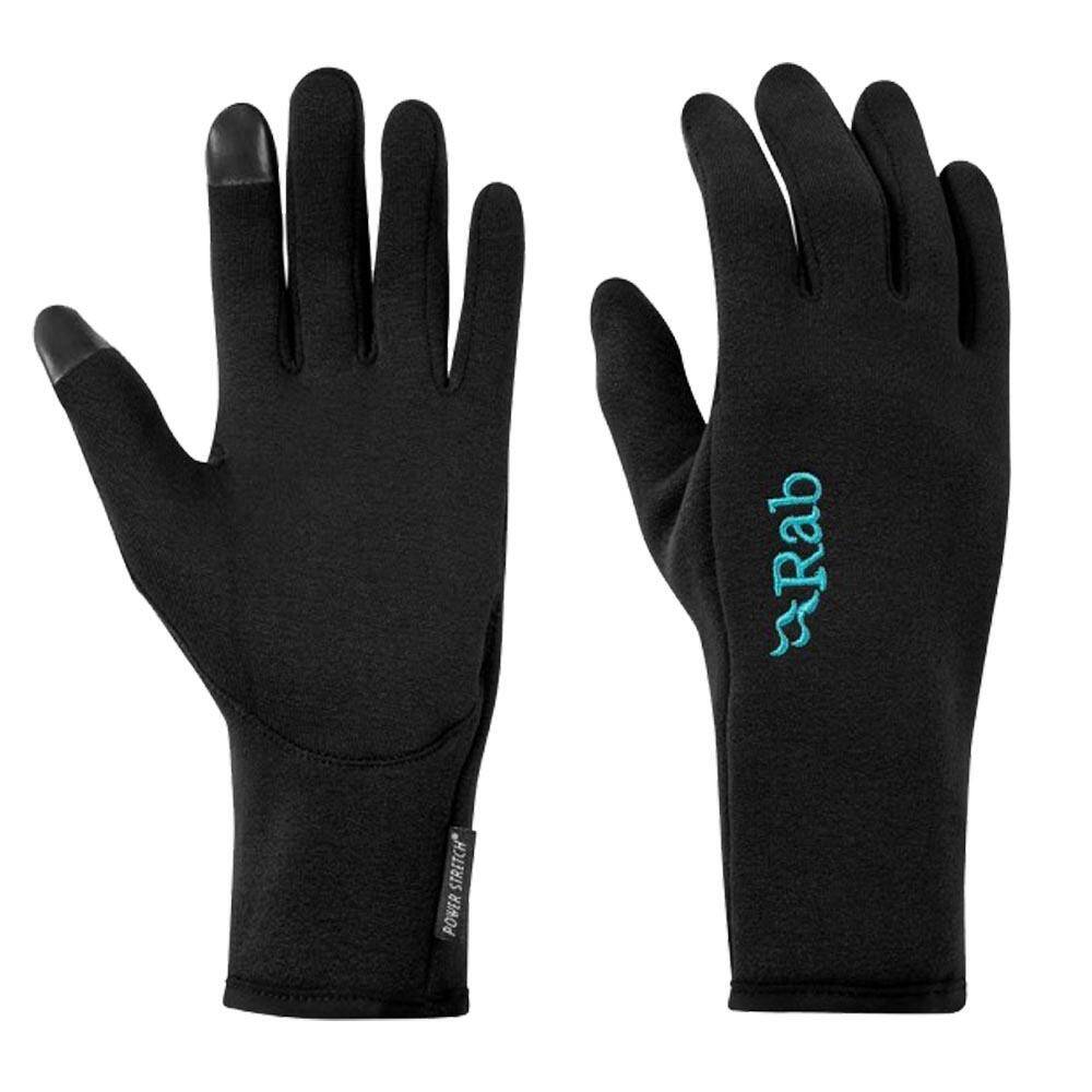 Rab Womens Power Stretch Contact Fleece Gloves Black -  3