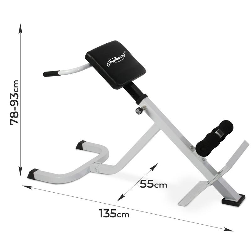 Physionics Banc d'hyperextension et entraîneur d'abdominaux