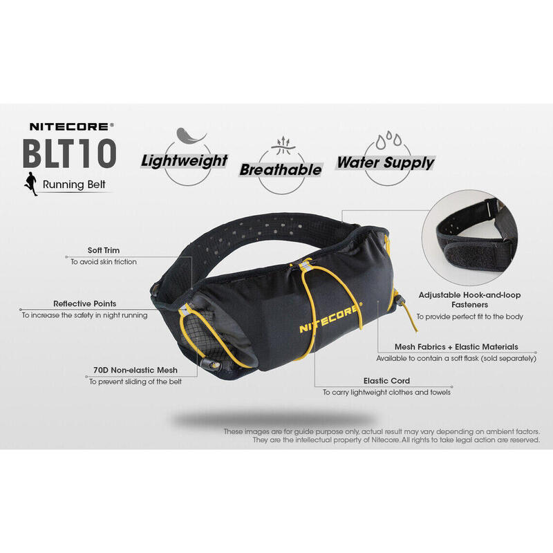 BLT10 Unisex Adjustable Running Belt - Black