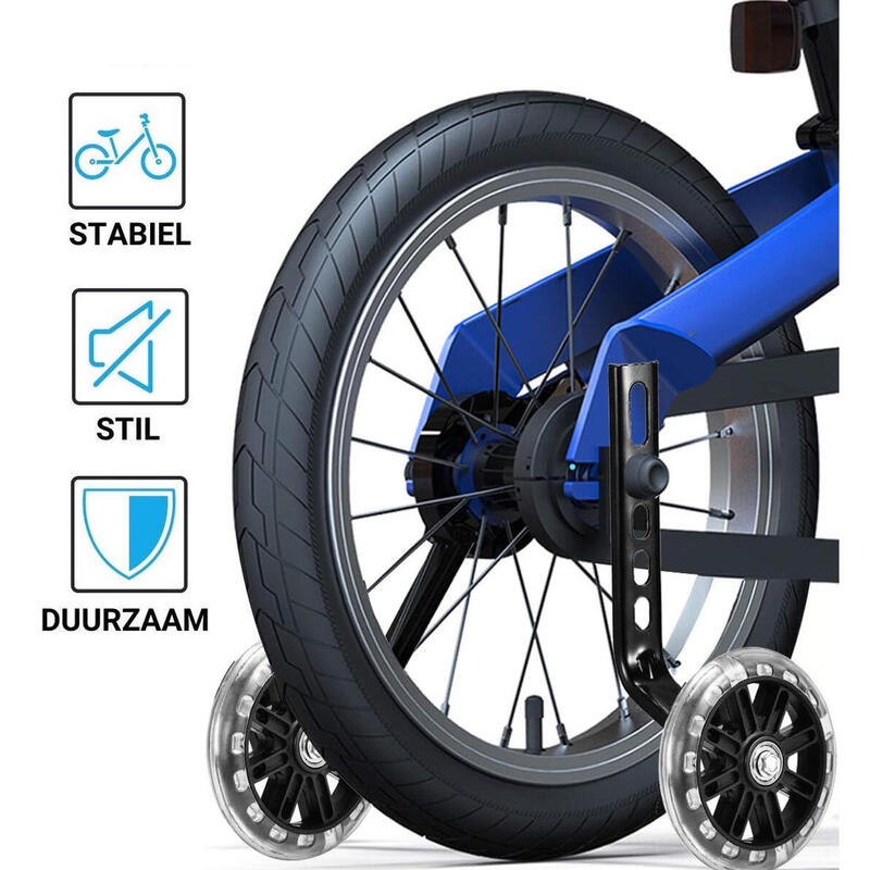Stützräder für Kinderfahrräder von 12 - 20 Zoll - Schwarz