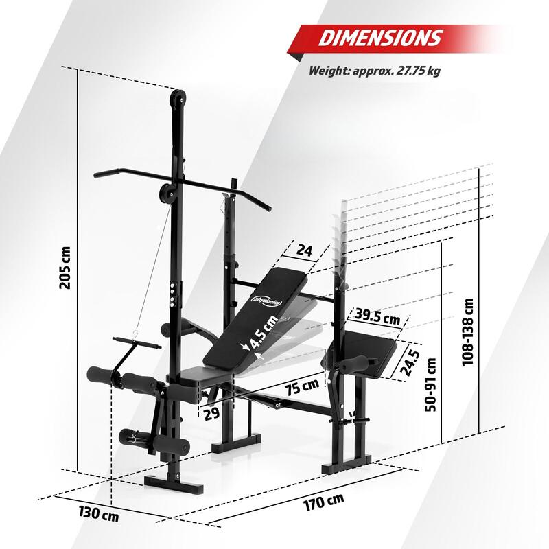 Physionics Banc de musculation pour station de musculation