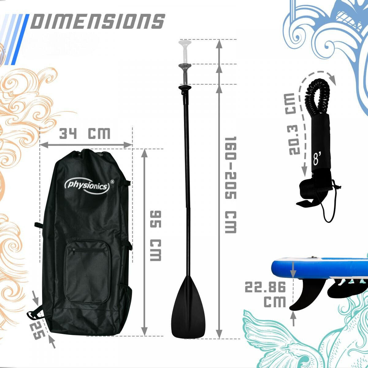 Physionics Sup Board 305cm Complete Set Watersport 4/7