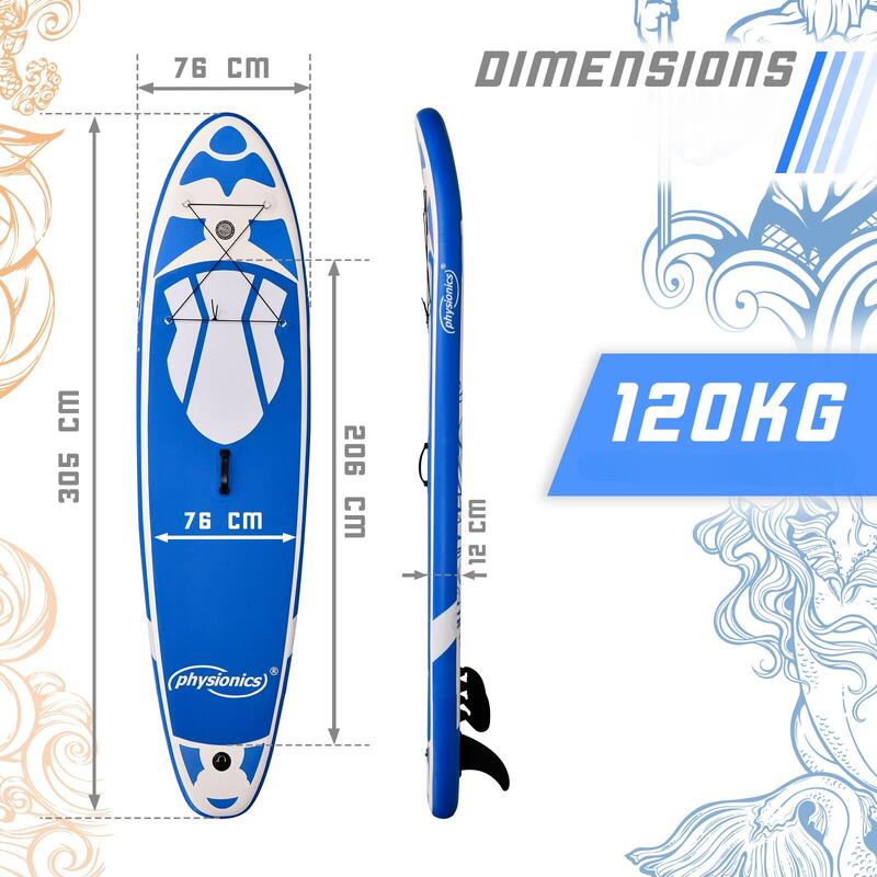 Physionics Sup Board 305cm Ensemble Complet Sports Nautiques