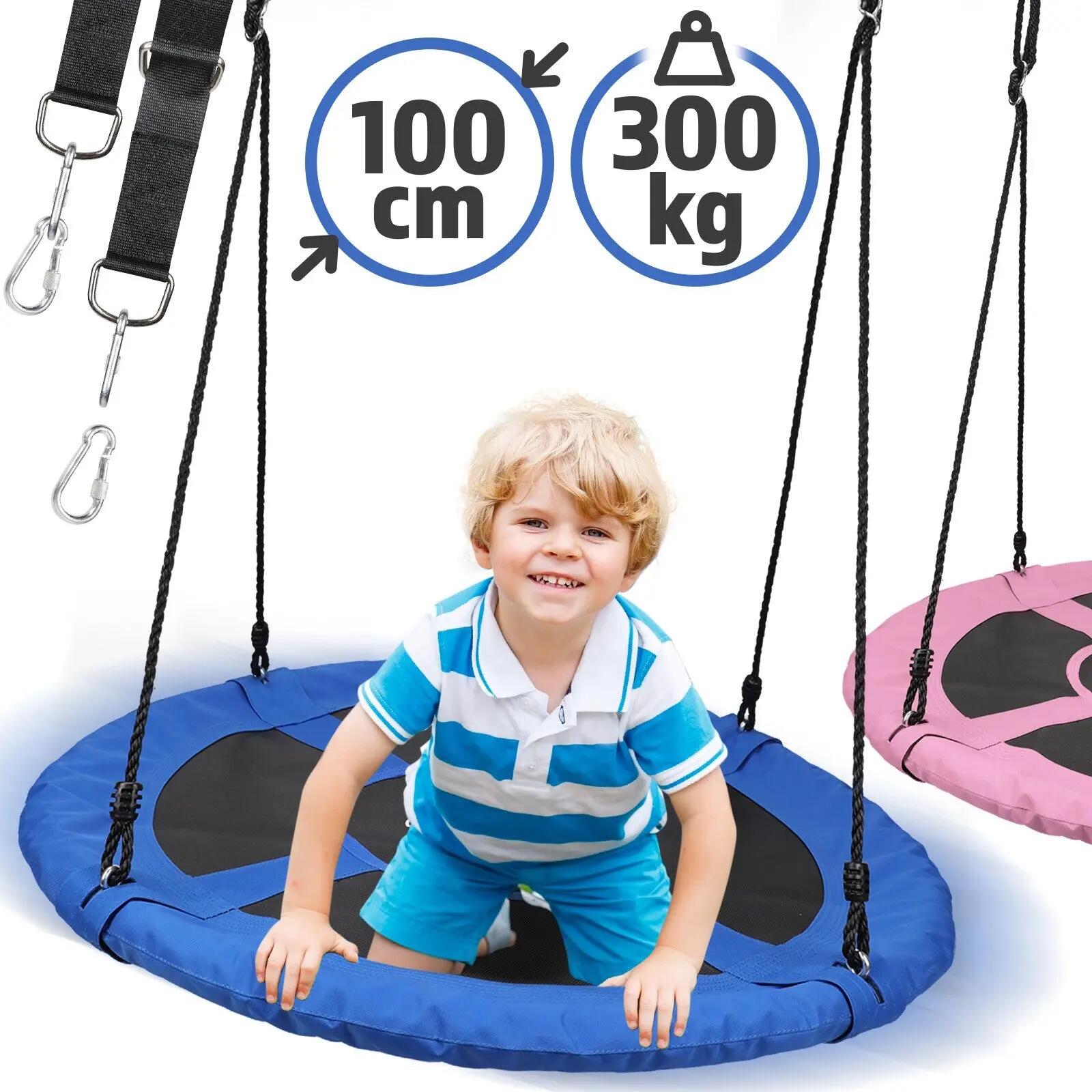 Leagan pentru copii si adulti, albastru, interior/exterior, diametru 100 cm, Phy 3/7