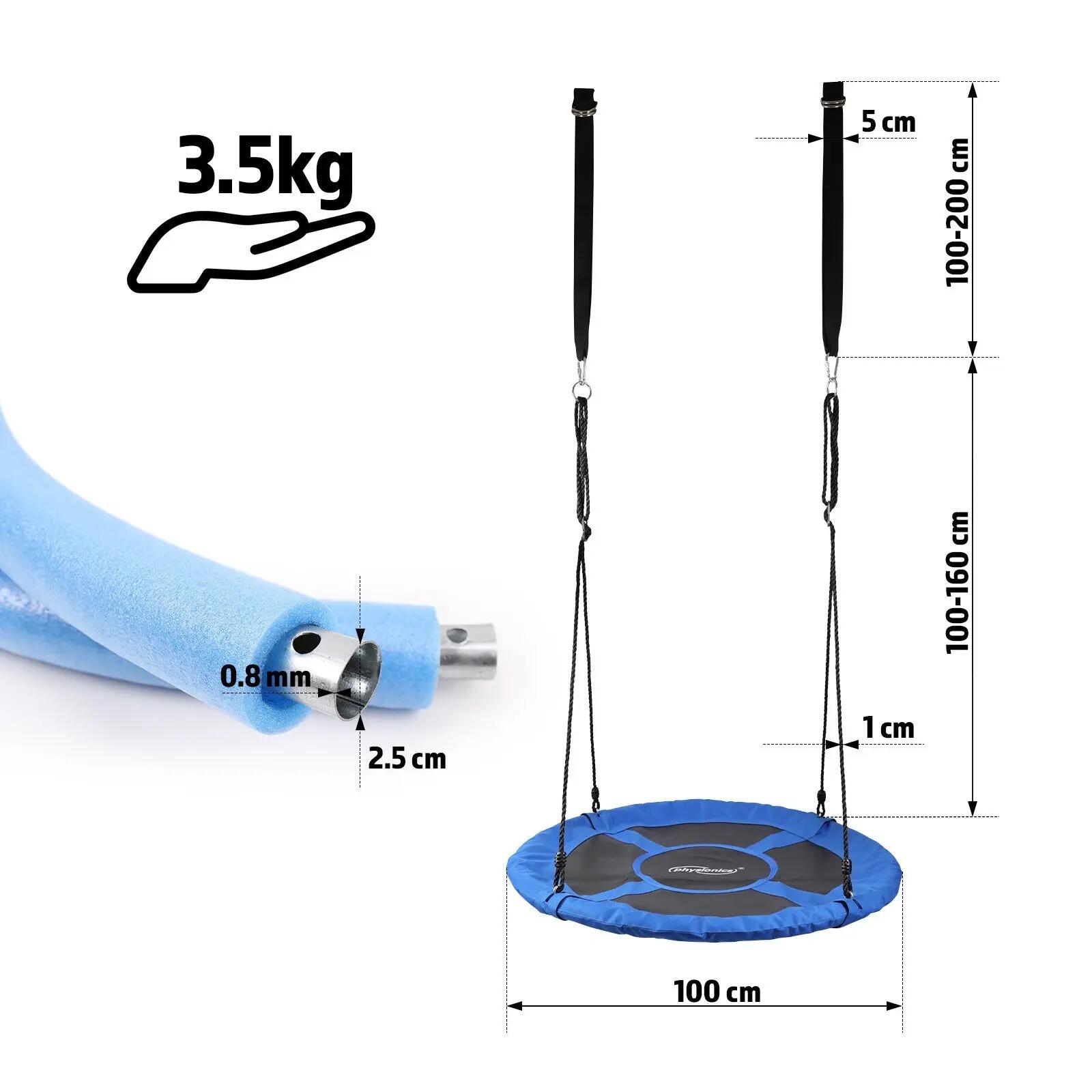 Leagan pentru copii si adulti, albastru, interior/exterior, diametru 100 cm, Phy 2/7