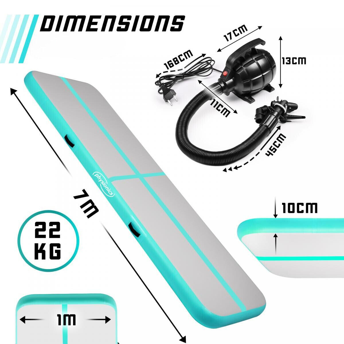 PHYSIONICS Air Track in verschiedenen Grössen Mintgrün 4/7