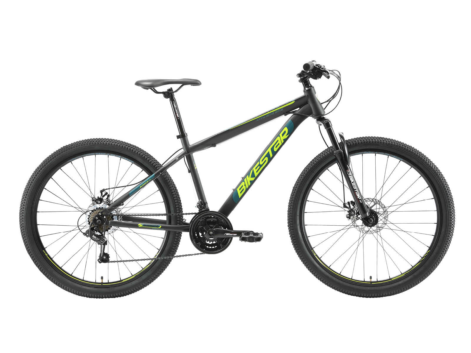 BIKESTAR Bikestar Hardtail Staal MTB Medium 27,5 Inch 21 Speed zwart/blauw