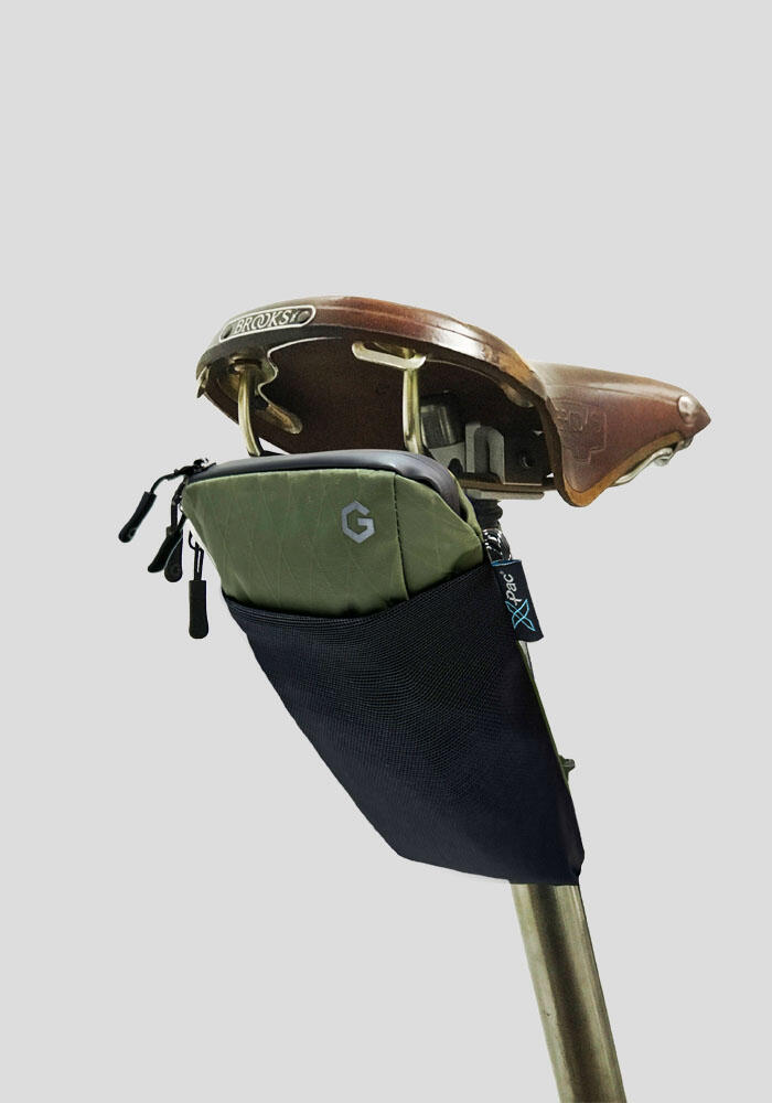 Ultra Light Saddle Bag Dark Green (Compatible with Brompton)