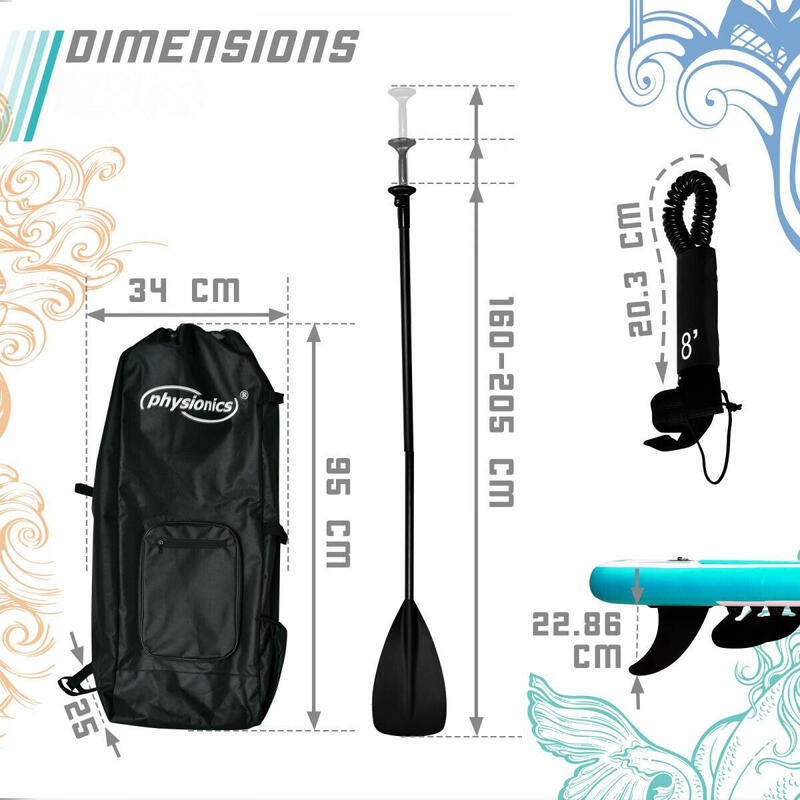 Physionics Sup Board 305cm Ensemble Complet Sports Nautiques