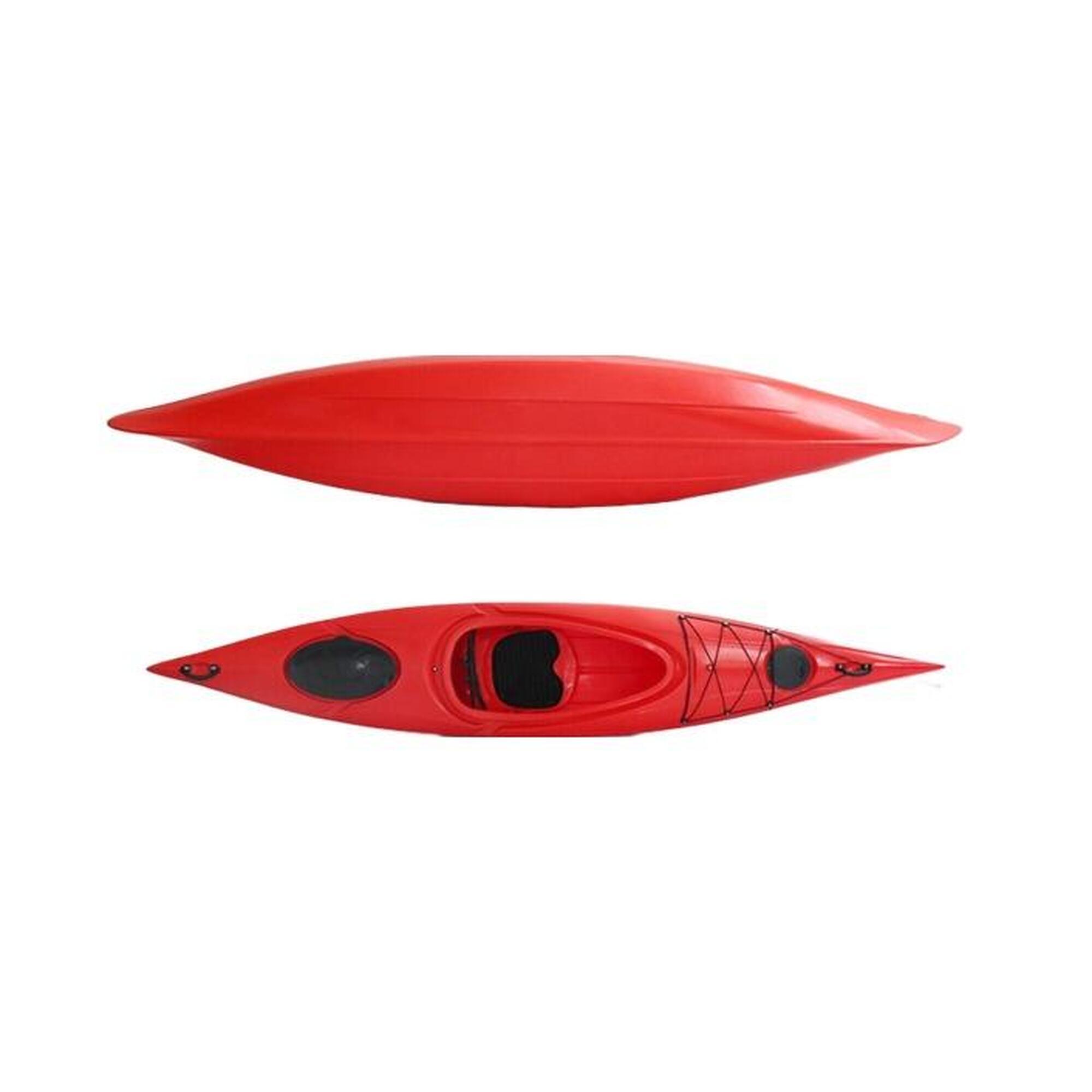 3.6米單人硬底坐入式獨木舟連槳 - 紅色