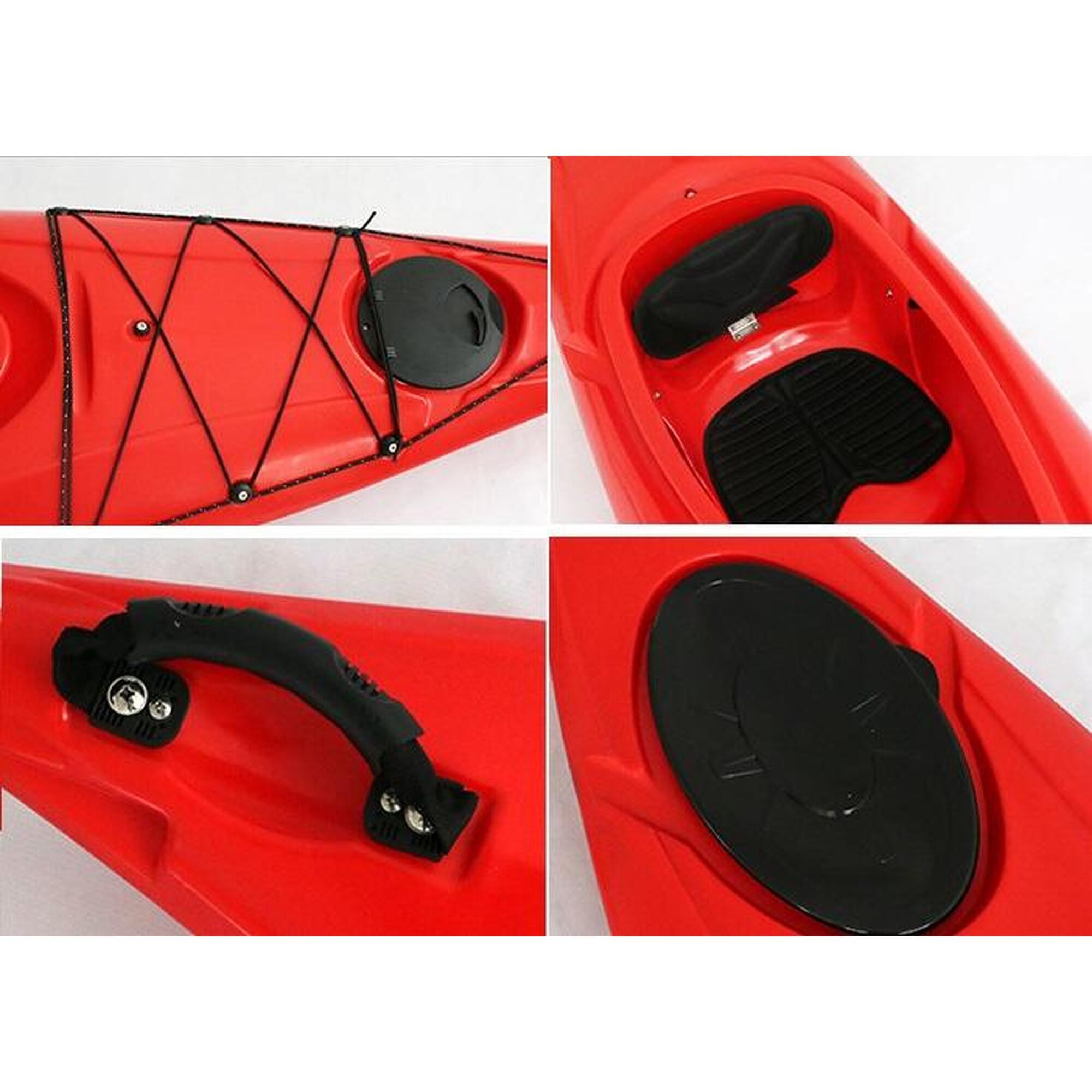 3.6m Sit in solo Rigid Kayak with paddle - Red