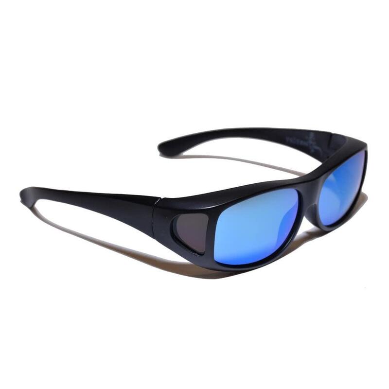 SGovers 2362 成人款偏光濾鏡外掛式健行太陽眼鏡 - 黑色/藍色