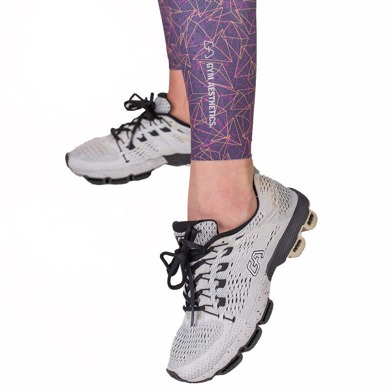 Women Reversible High-Waist Breathable Activewear Mesh Leggings - Purple/Orange