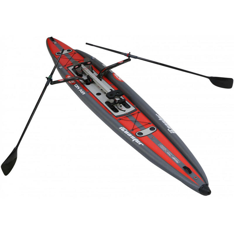 iCoaster 18 充氣海岸划船平板賽艇板/站立板 - 黑色/紅色