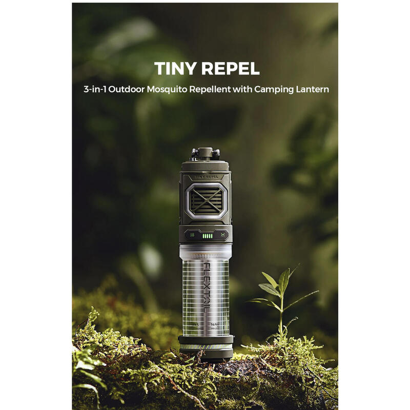 TINY REPEL - 3合1戶外蚊子驅蚊露營燈及充電器 - 綠色