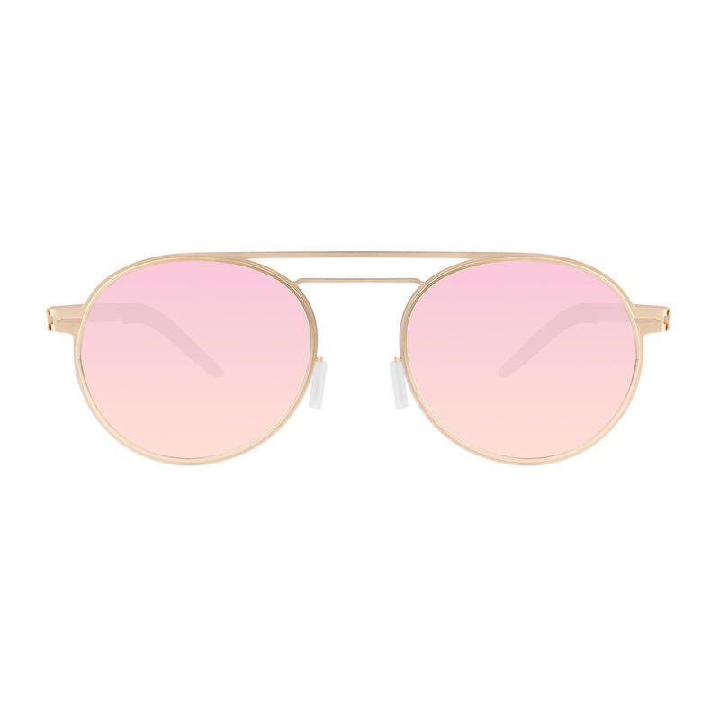 BORON II6005 Lightweight Sunglasses - Brush Gold / Pink Mirror