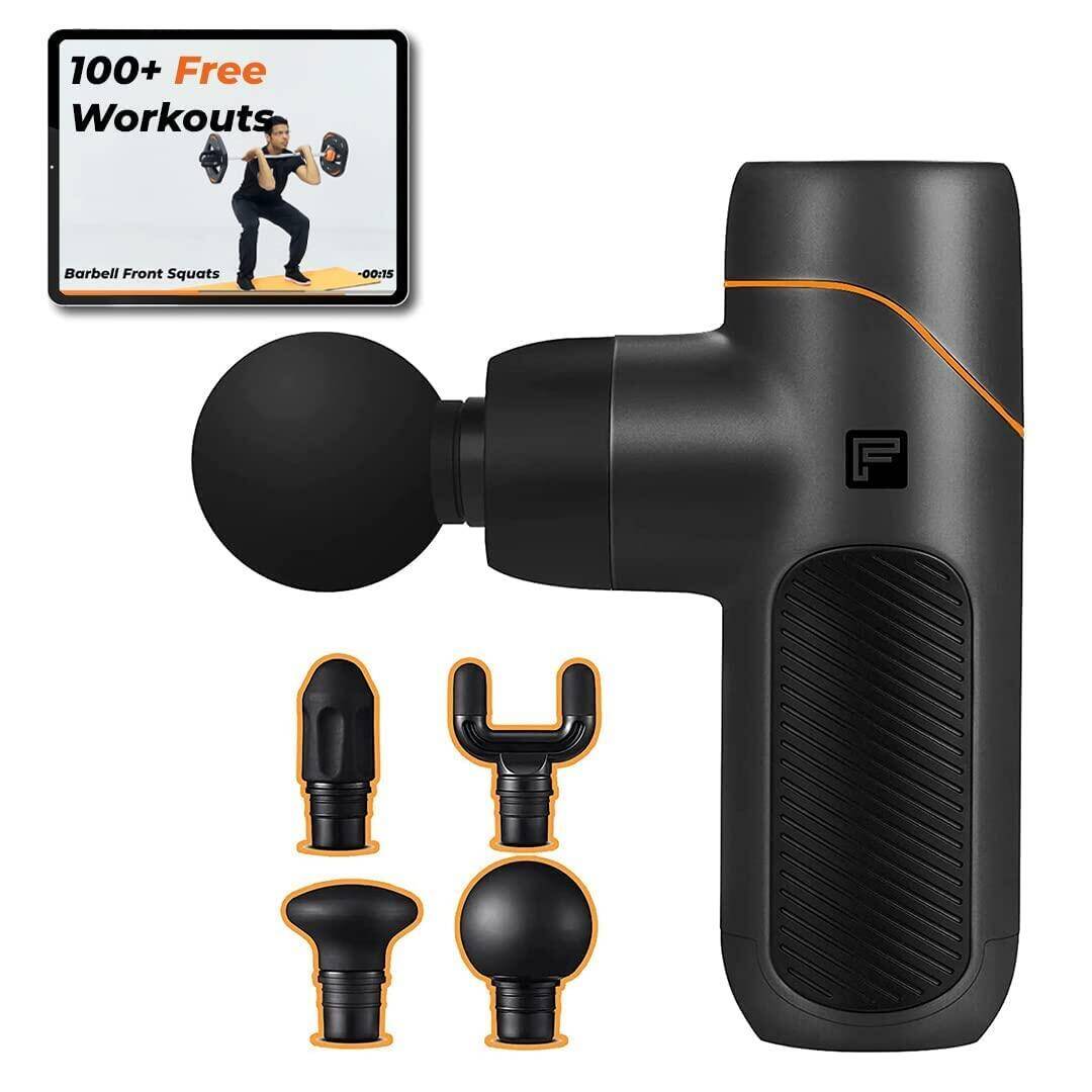 Flexnest Vibration Gun Massager with 4 Silicone Coated Heads -  1