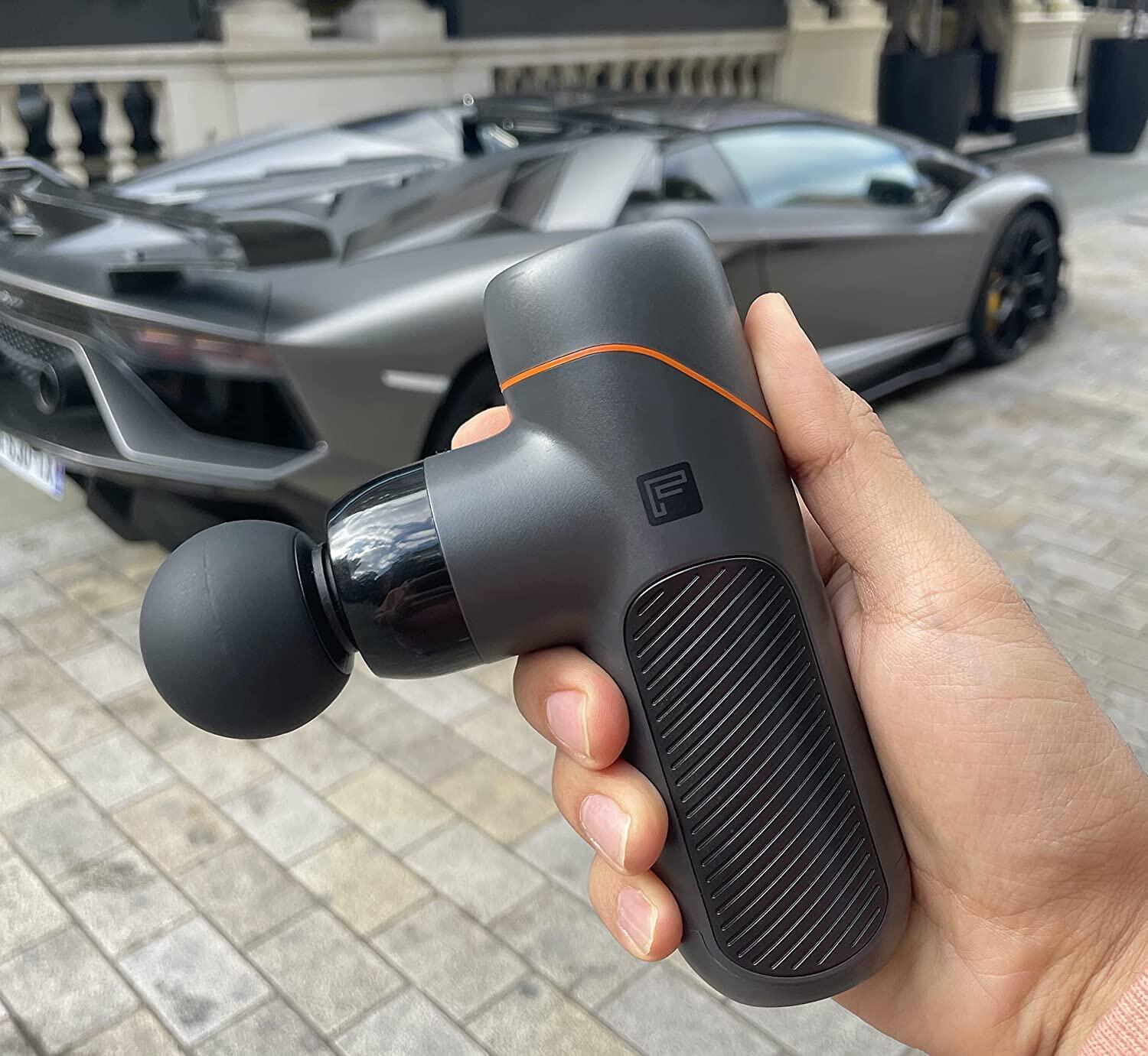 Flexnest Vibration Gun Massager with 4 Silicone Coated Heads