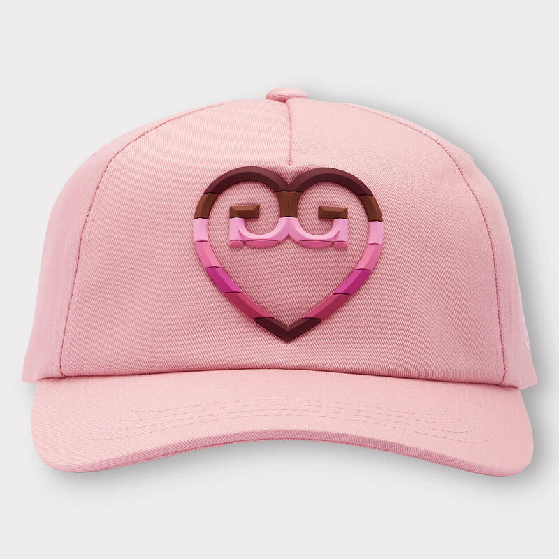 STRIPED HEART G'S STRETCH TWILL SNAPBACK WOMEN'S GOLF CAP - PINK