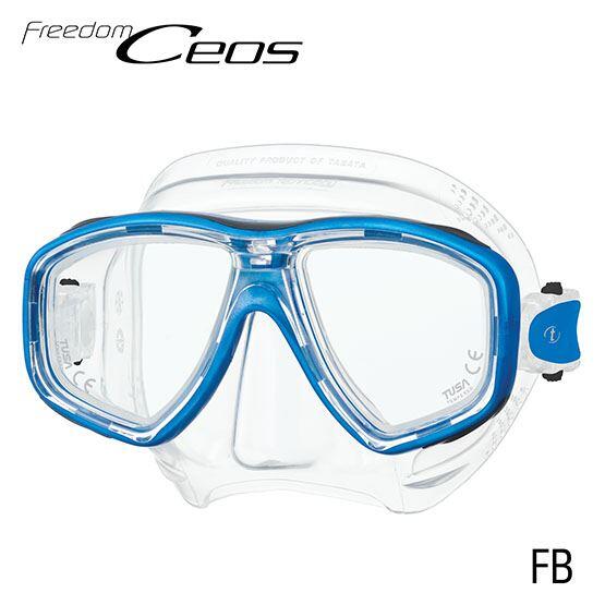 Freedom Ceos M-212 透明硅膠框潛水面鏡 (FB) - 藍色
