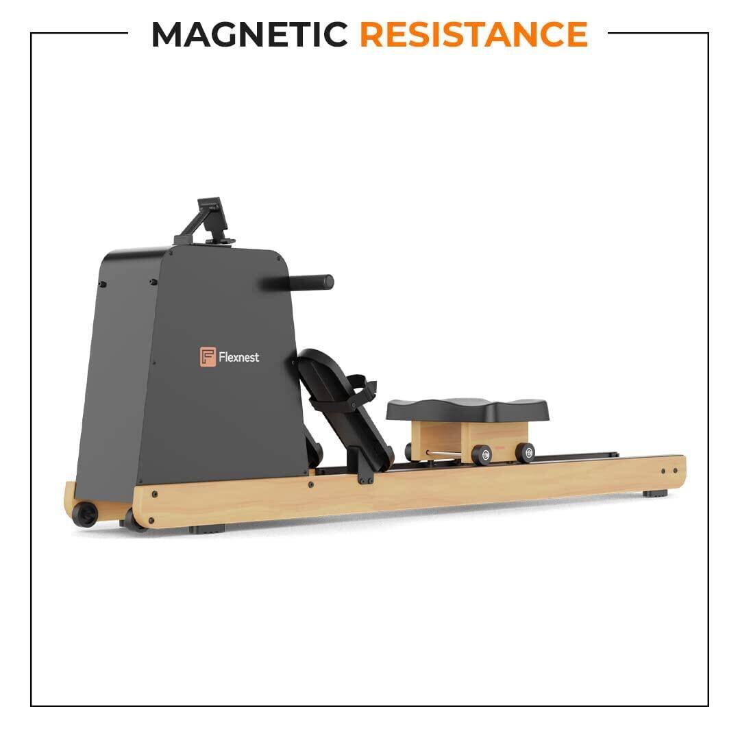 Flexnest Flexrower Bluetooth-Enabled Magnetic Rowing Machine for Home Gym Black -  2