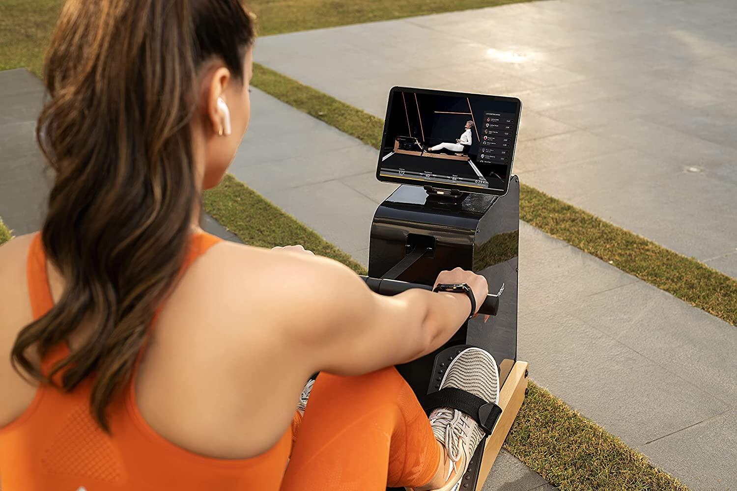 Flexnest Flexrower Bluetooth-Enabled Magnetic Rowing Machine for Home Gym Black