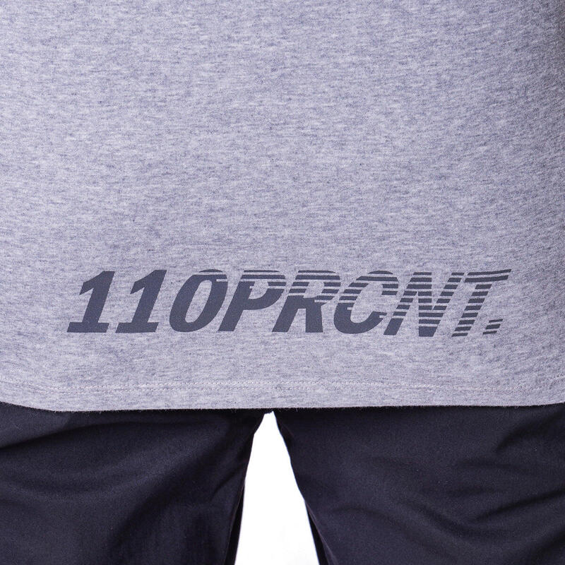 Men Printed Loose-Fit Gym Running Sports T Shirt Fitness Tee - GREY