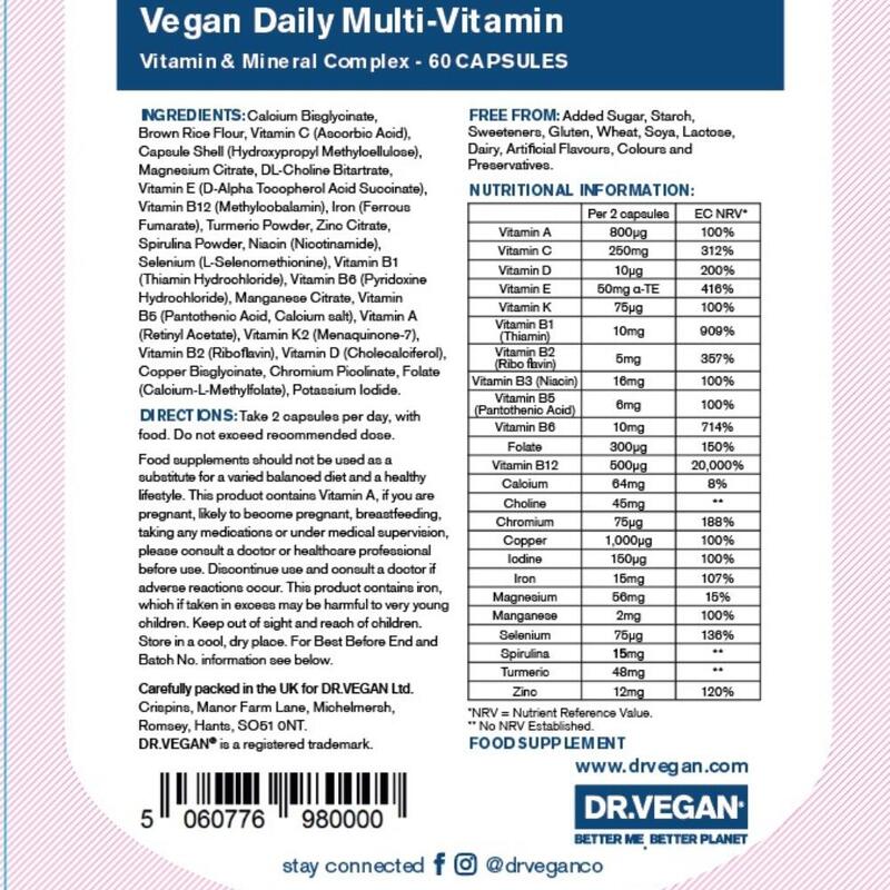 Vegan & Plant-Based Daily Multi-Vitamin (60 Caps)