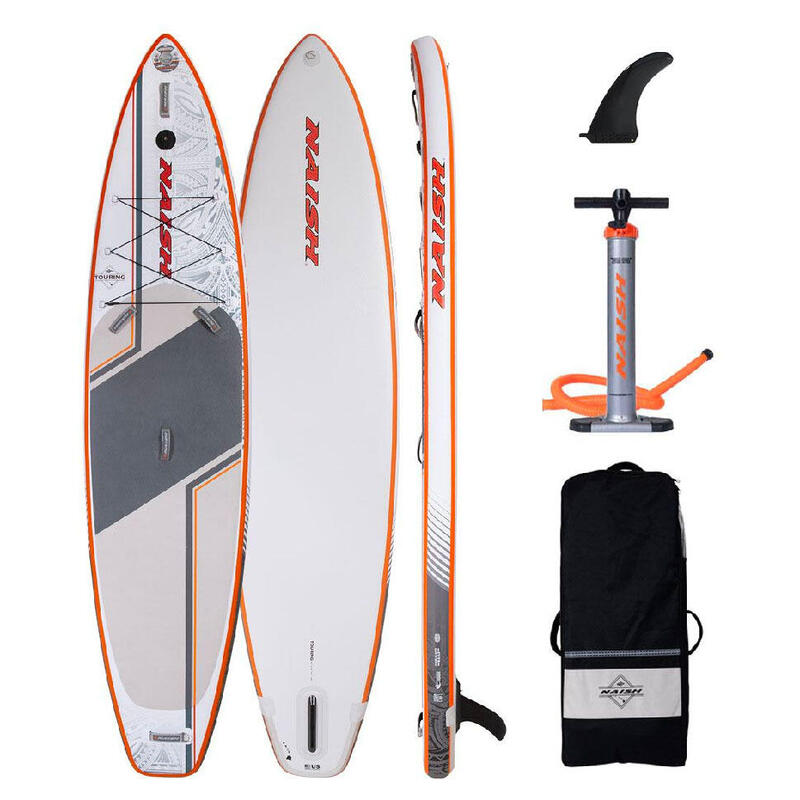 S26 14'0" X 30 Touring use Inflatable Fusion SUP Board - Grey, White, Orange