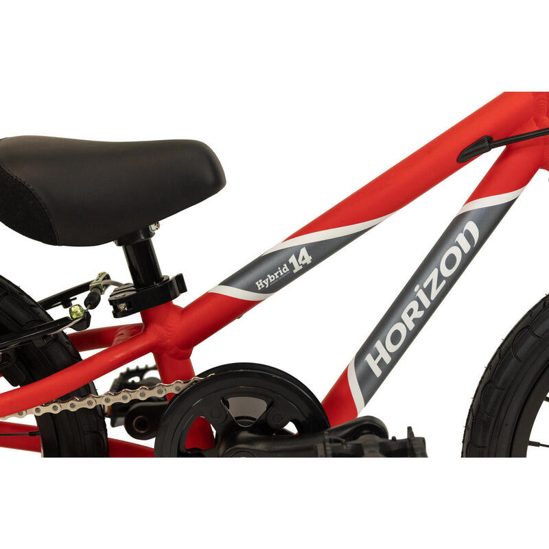 Hybrid 2in1 Balance Bike Kid bike 14 inch -  Matt Red Grey