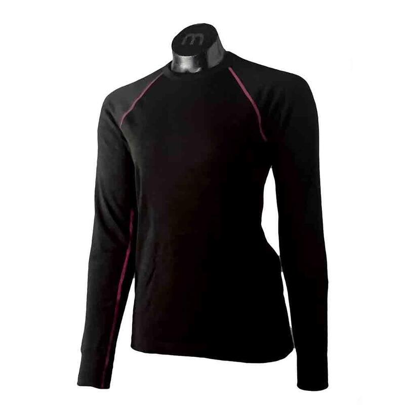 Women Dual Tech Round Neck Long Sleeves Thermal Base Layer - Pink