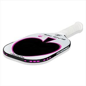 Black Ace LG ( Long Grip) Unisex CArbon Fiber Pickleball Paddle- White