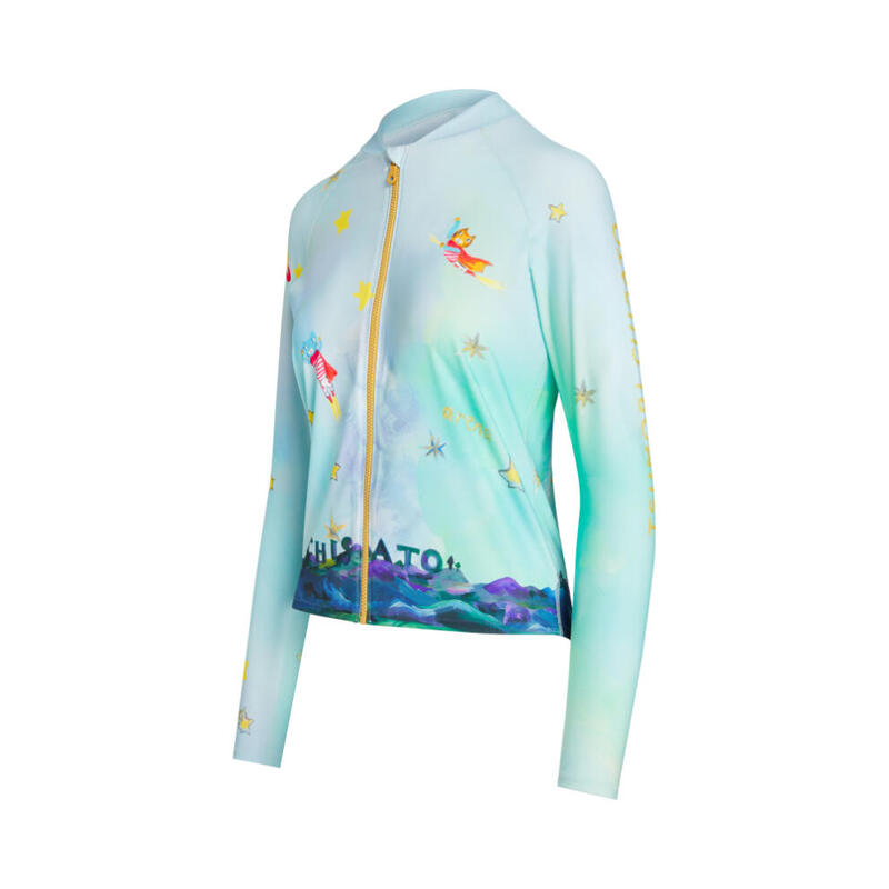 ARENA X TSUMORI CHISATO LADIES ALL-IN-ONE GRAPHIC LS SUN PROTECTION TOP - BLUE