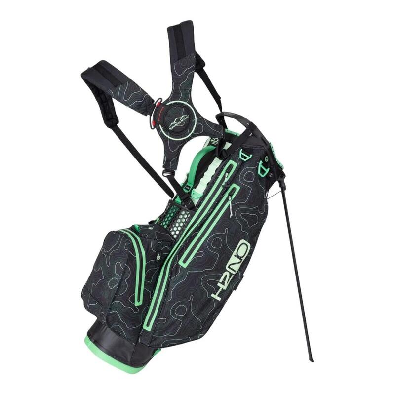 BF243324 - 2024 H2NO 14格輕巧防水高爾夫球支架包 - 黑色/綠色